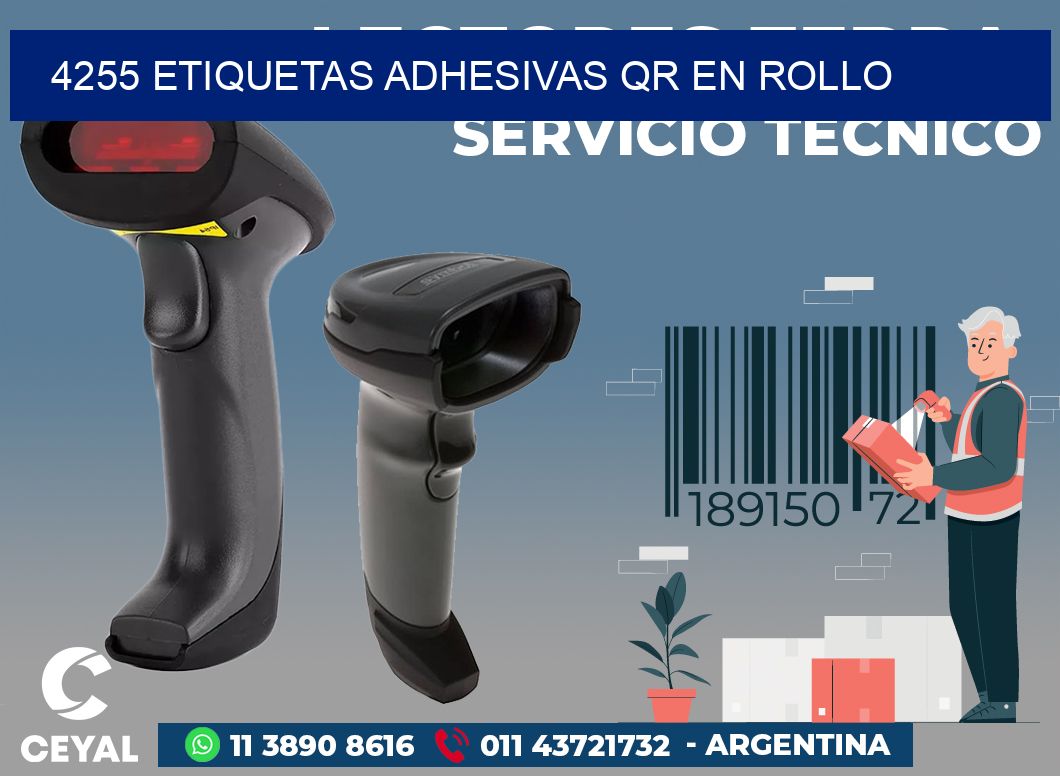 4255 ETIQUETAS ADHESIVAS QR EN ROLLO