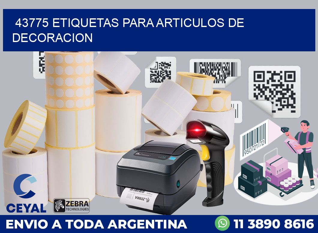 43775 ETIQUETAS PARA ARTICULOS DE DECORACION