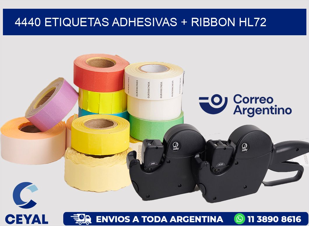 4440 ETIQUETAS ADHESIVAS + RIBBON HL72