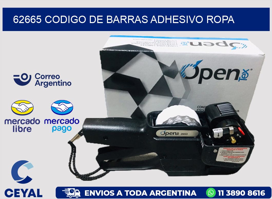 62665 CODIGO DE BARRAS ADHESIVO ROPA