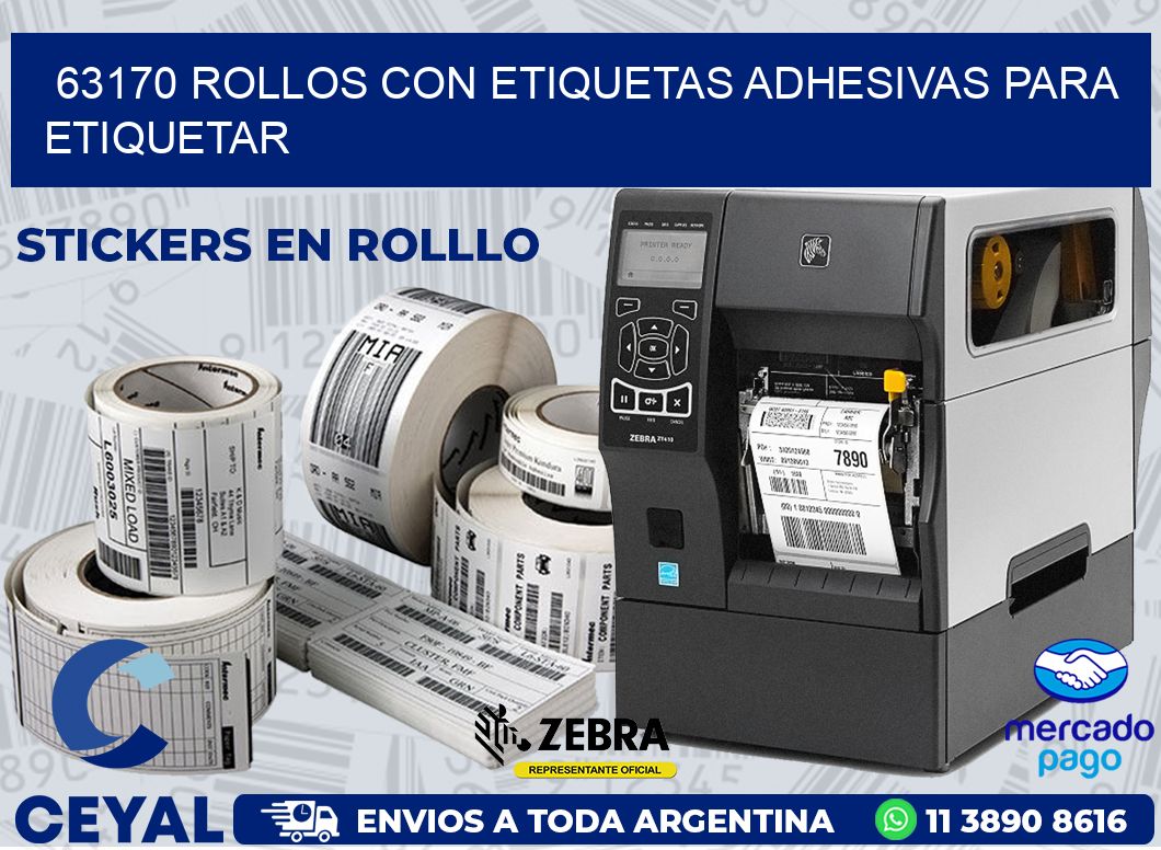 63170 ROLLOS CON ETIQUETAS ADHESIVAS PARA ETIQUETAR