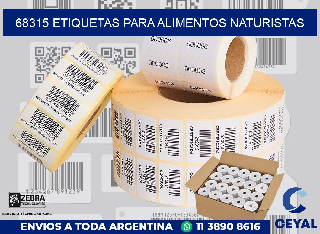 68315 ETIQUETAS PARA ALIMENTOS NATURISTAS
