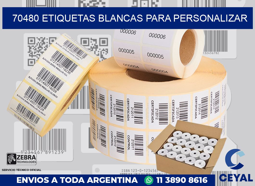 70480 ETIQUETAS BLANCAS PARA PERSONALIZAR