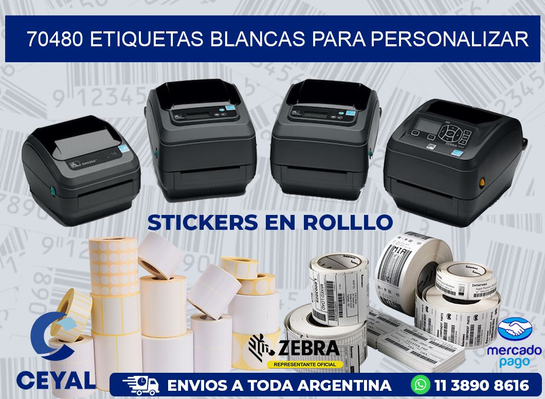 70480 ETIQUETAS BLANCAS PARA PERSONALIZAR
