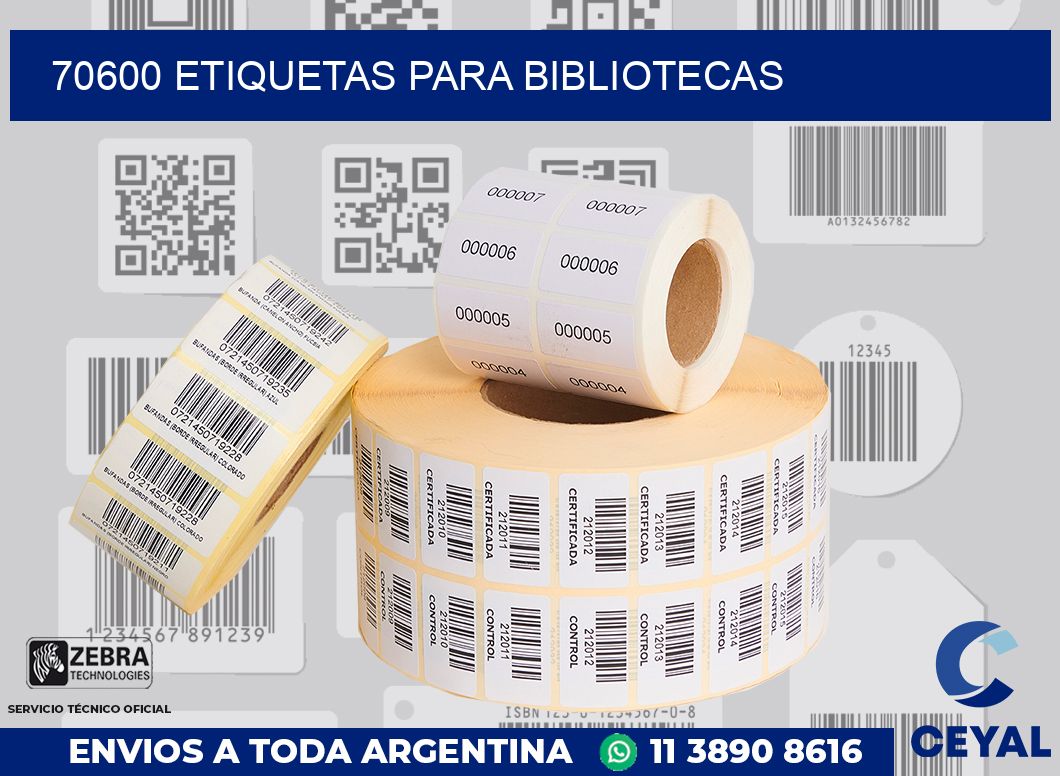 70600 ETIQUETAS PARA BIBLIOTECAS