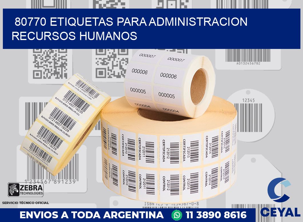 80770 ETIQUETAS PARA ADMINISTRACION RECURSOS HUMANOS