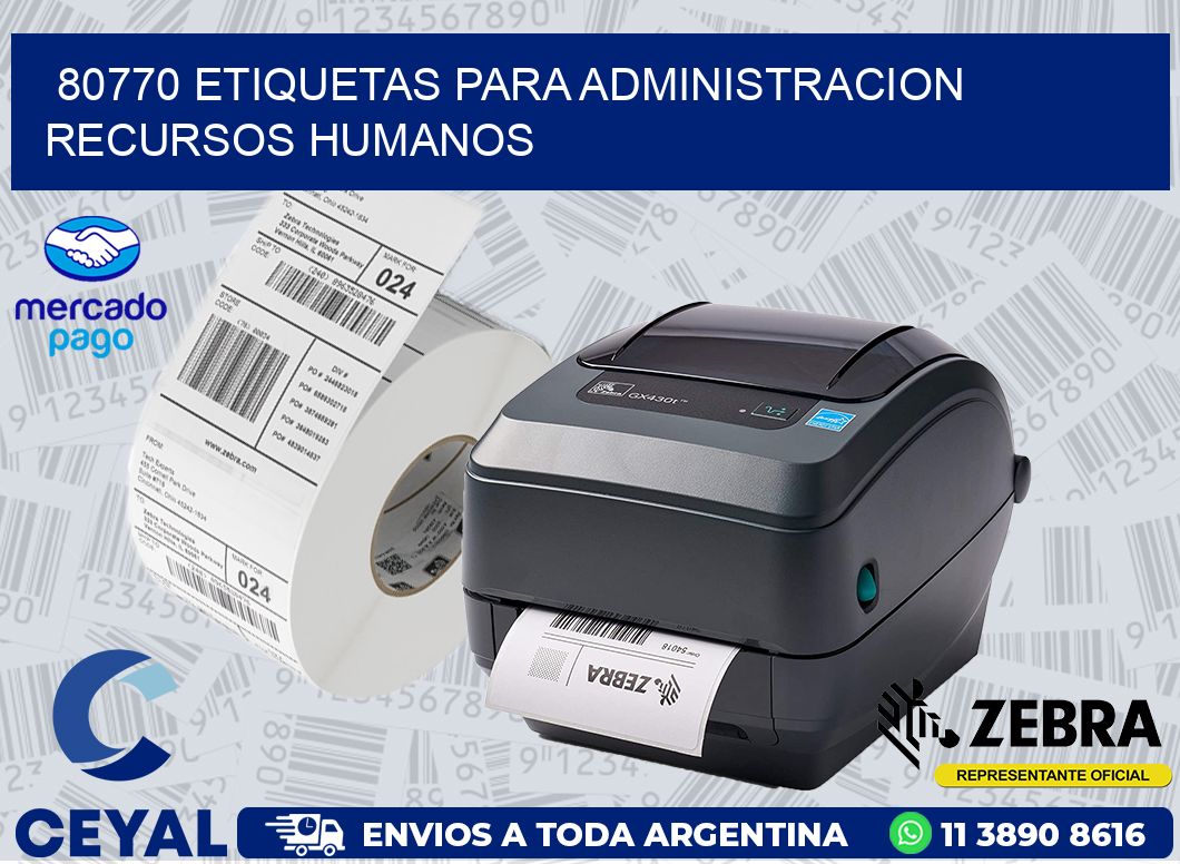 80770 ETIQUETAS PARA ADMINISTRACION RECURSOS HUMANOS