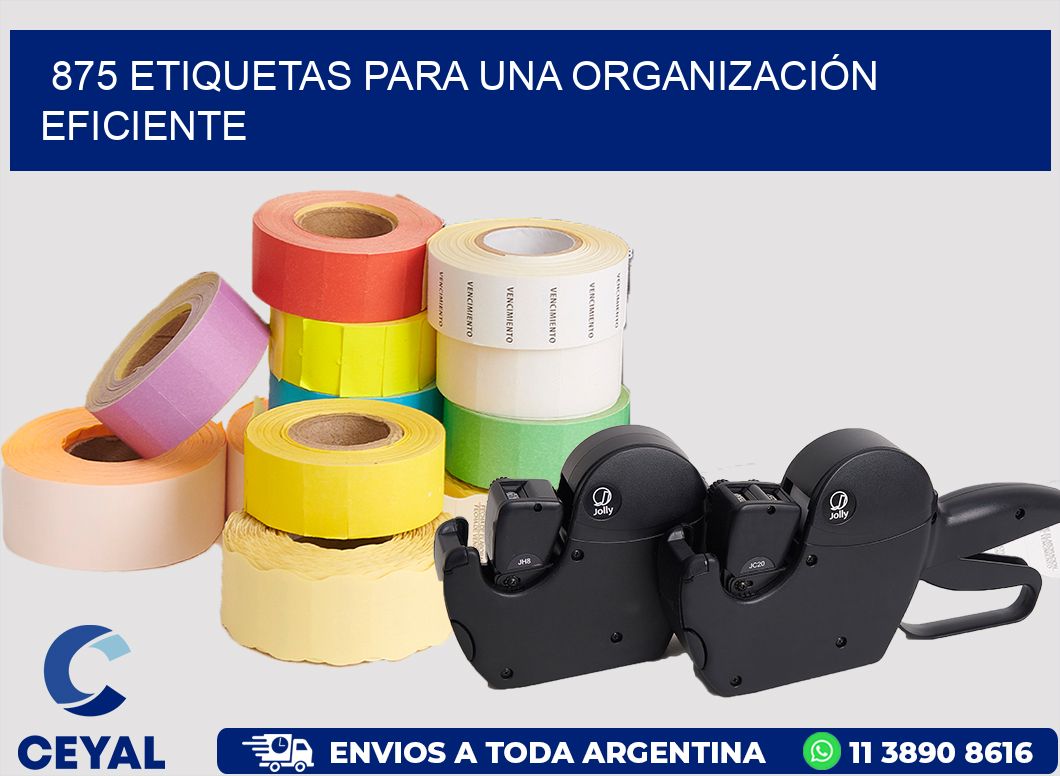 875 ETIQUETAS PARA UNA ORGANIZACIÓN EFICIENTE