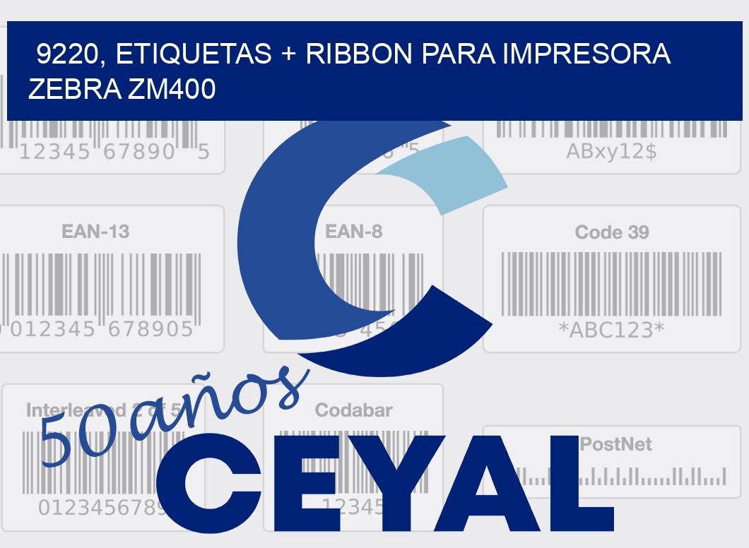 9220, etiquetas + ribbon para impresora zebra ZM400