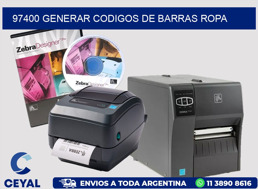 97400 GENERAR CODIGOS DE BARRAS ROPA