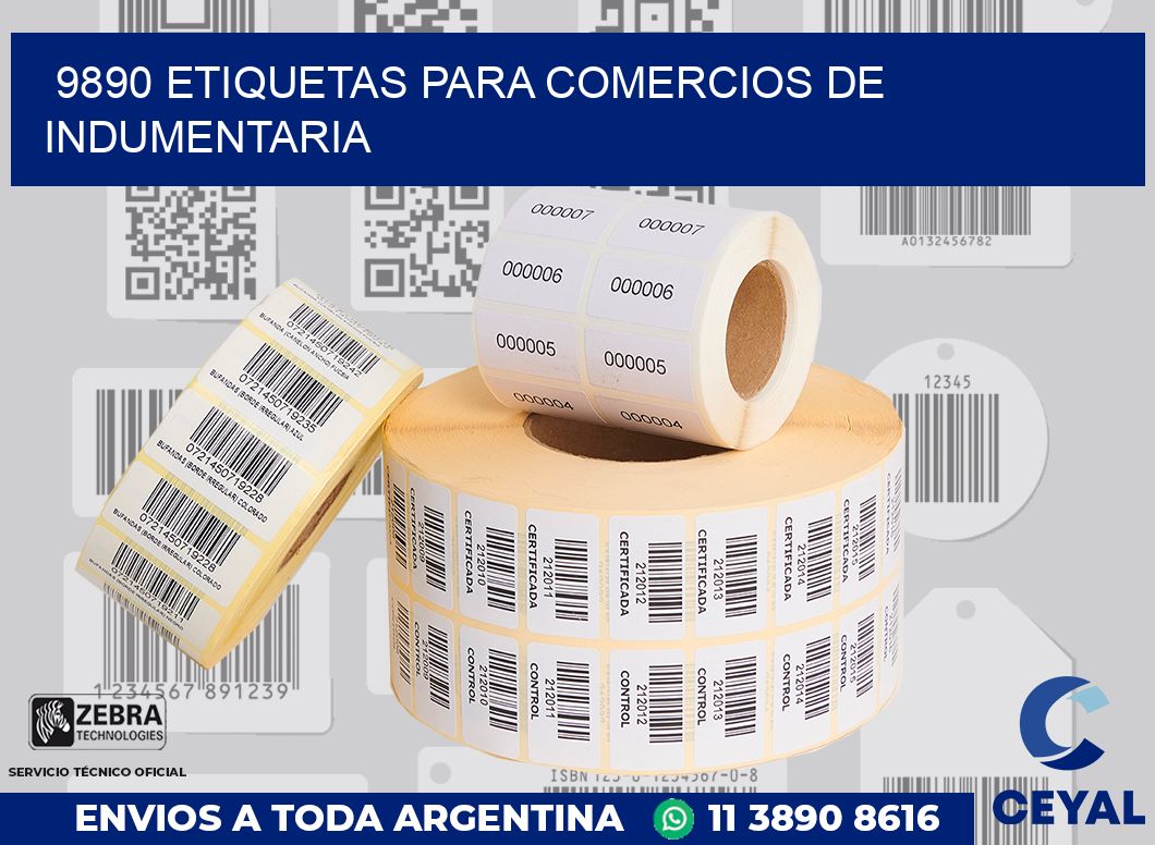 9890 ETIQUETAS PARA COMERCIOS DE INDUMENTARIA