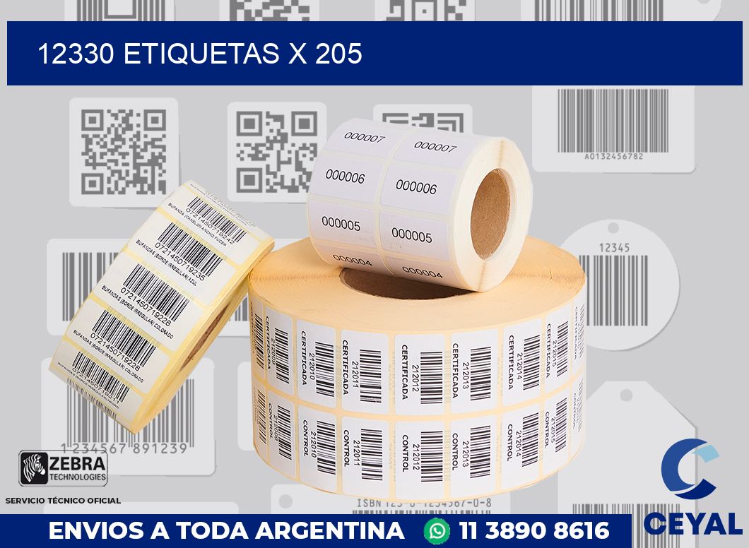 12330 Etiquetas x 205
