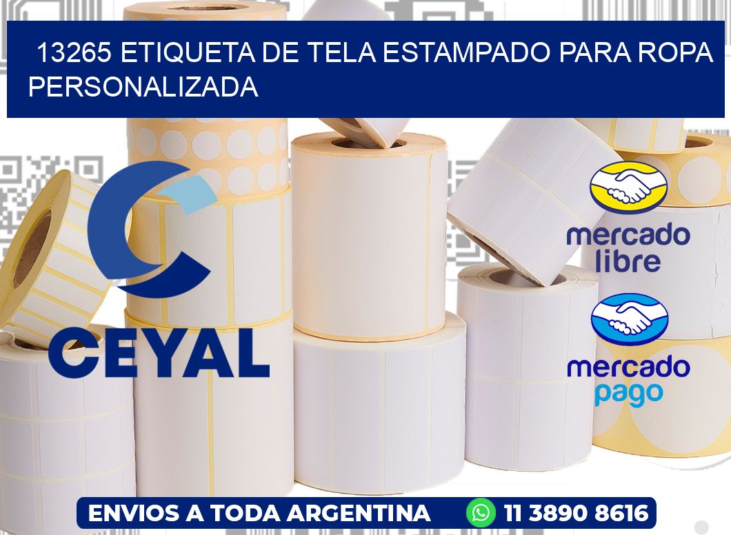 13265 ETIQUETA DE TELA ESTAMPADO PARA ROPA PERSONALIZADA
