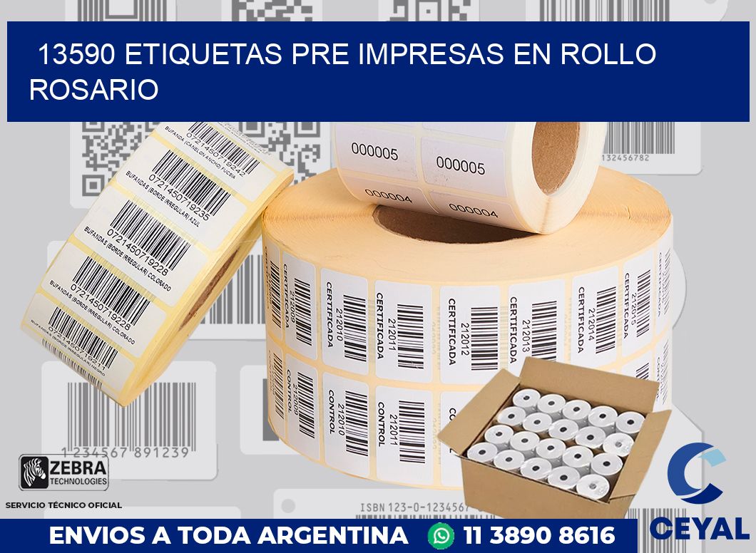 13590 ETIQUETAS PRE IMPRESAS EN ROLLO ROSARIO