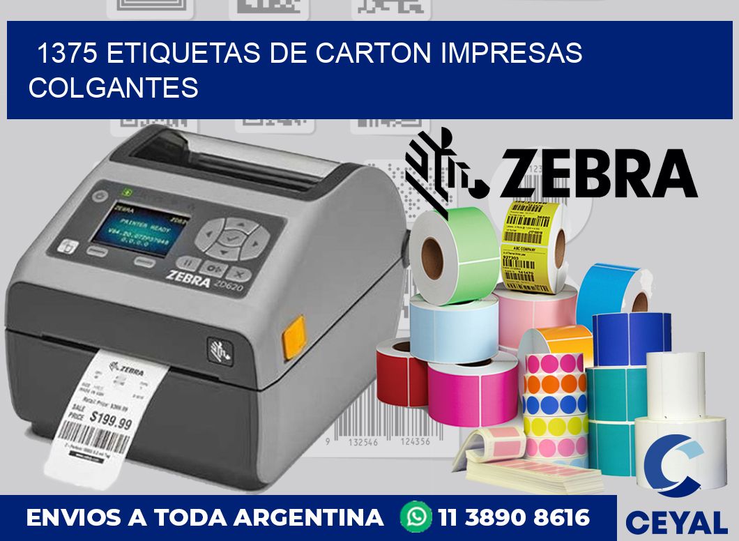1375 ETIQUETAS DE CARTON IMPRESAS COLGANTES