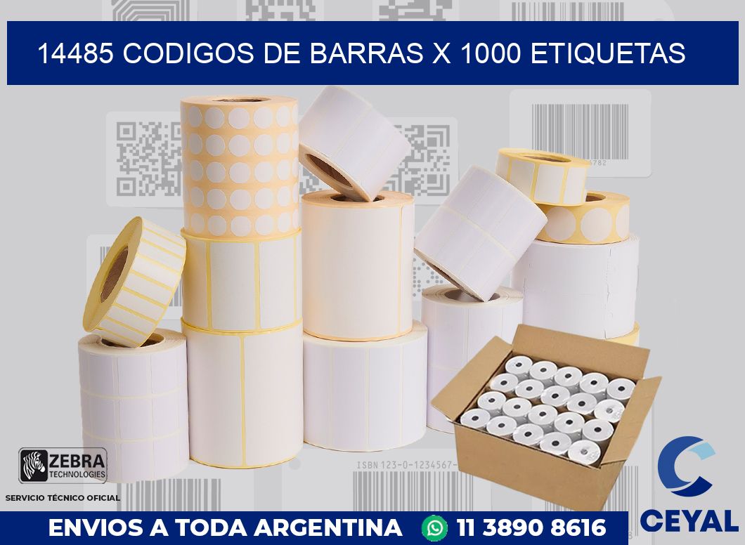 14485 codigos de barras x 1000 etiquetas