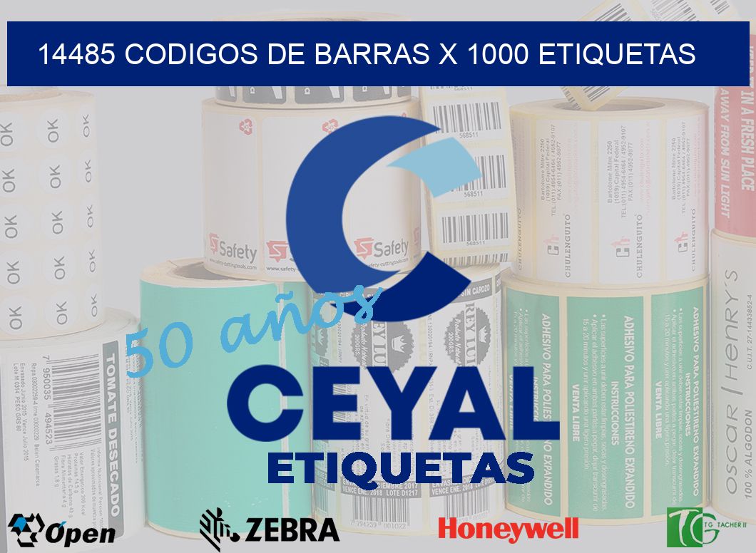 14485 codigos de barras x 1000 etiquetas