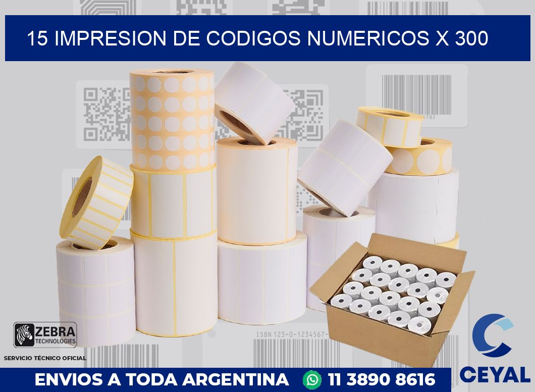 15 impresion de codigos numericos x 300