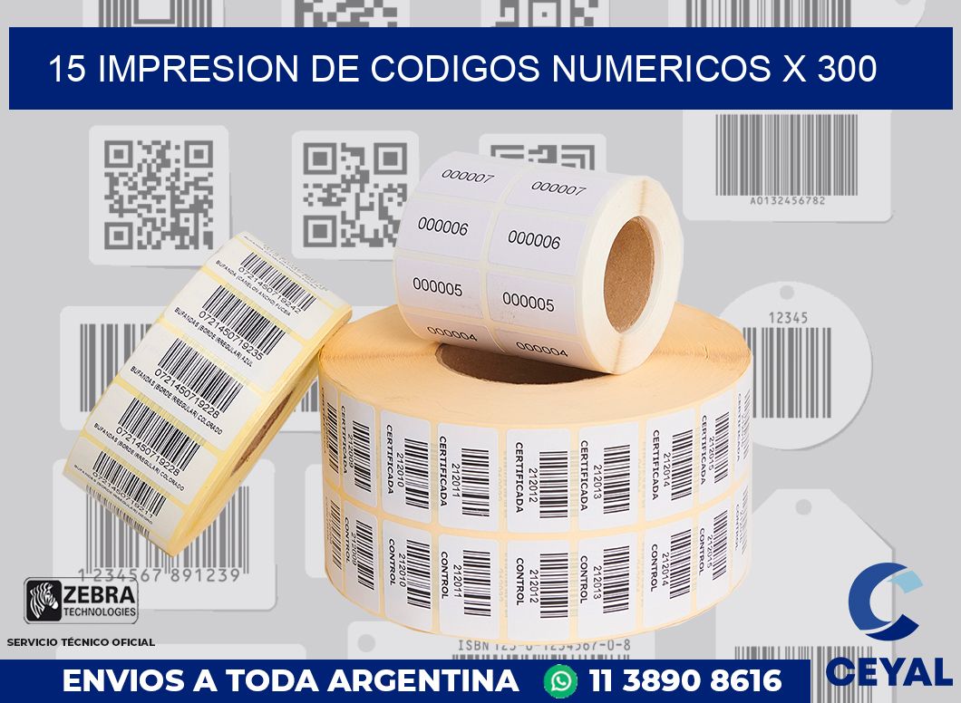 15 impresion de codigos numericos x 300