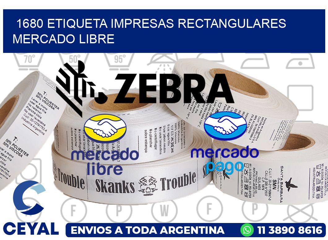 1680 ETIQUETA IMPRESAS RECTANGULARES MERCADO LIBRE