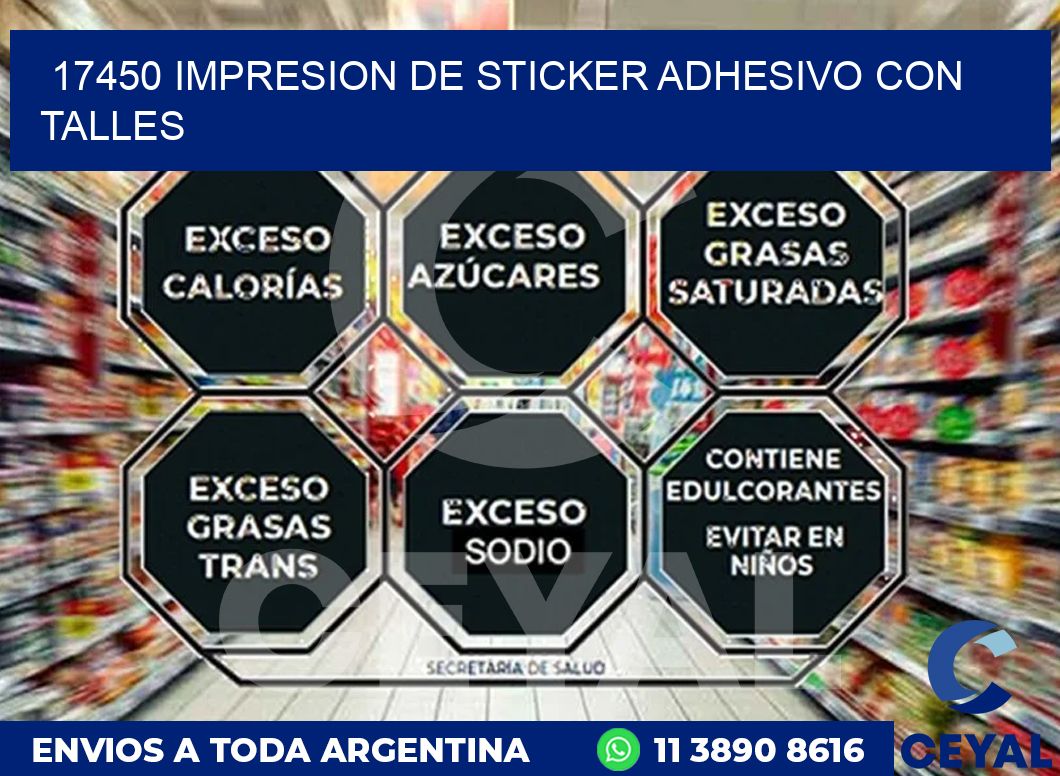 17450 IMPRESION DE STICKER ADHESIVO CON TALLES