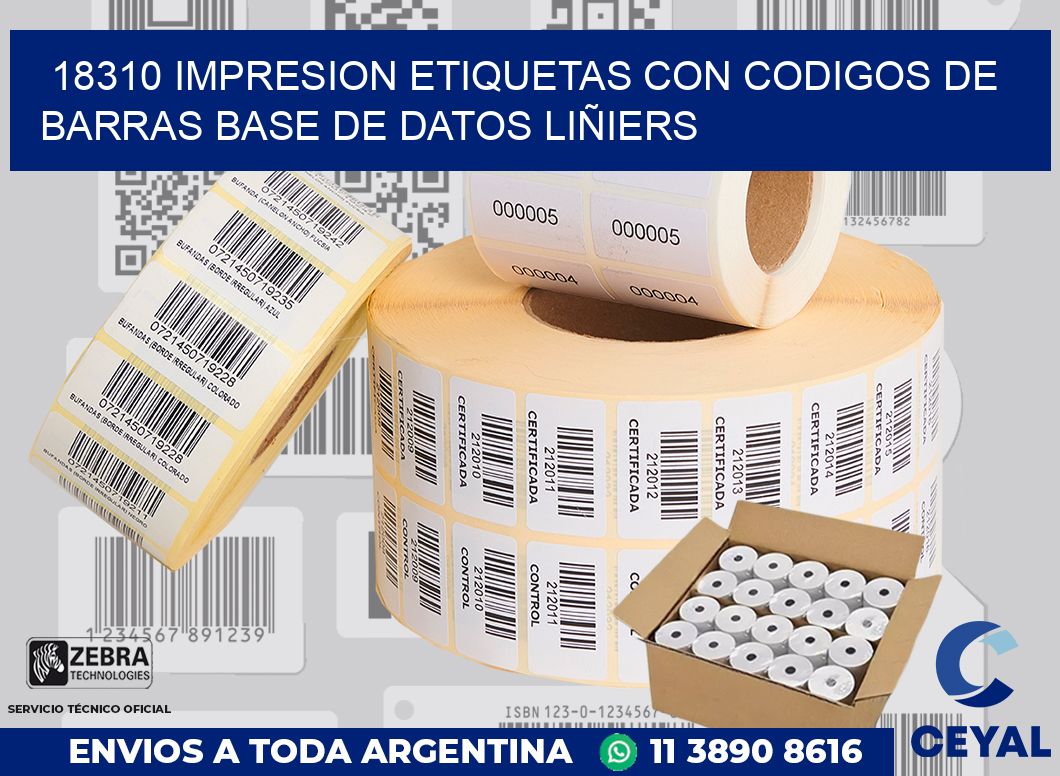 18310 IMPRESION ETIQUETAS CON CODIGOS DE BARRAS BASE DE DATOS LIÑIERS
