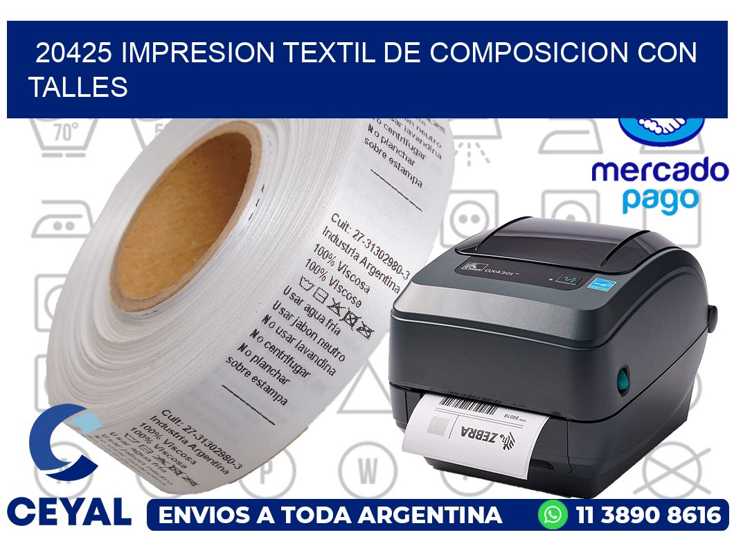 20425 IMPRESION TEXTIL DE COMPOSICION CON TALLES