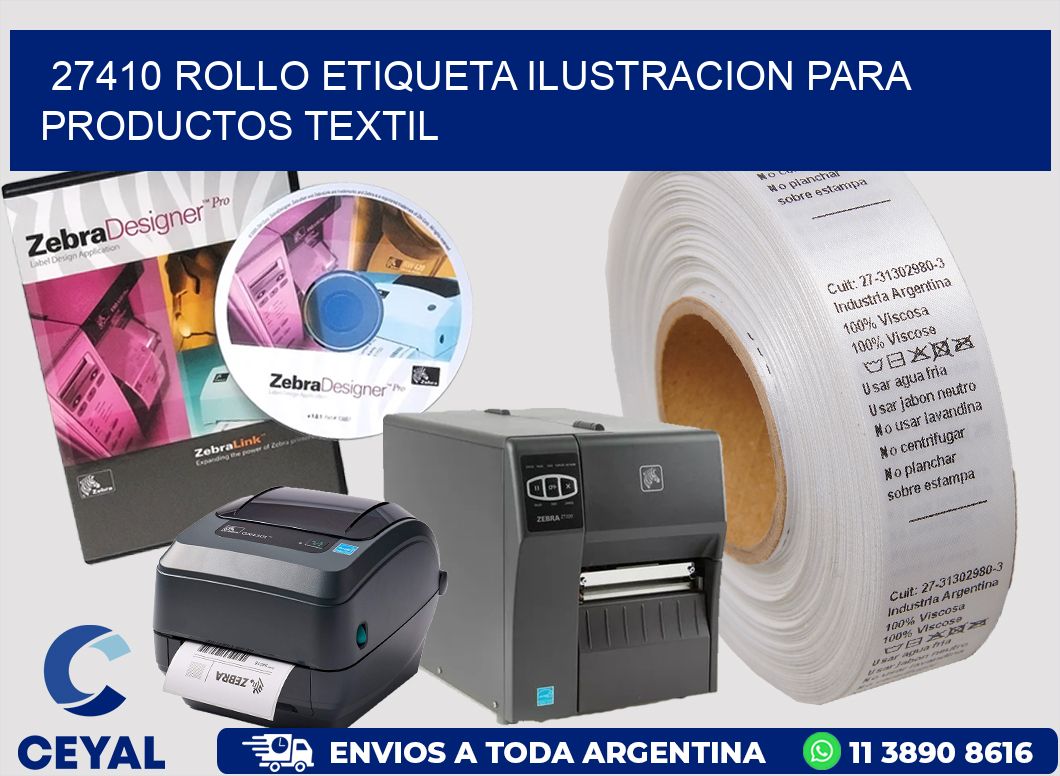 27410 ROLLO ETIQUETA ILUSTRACION PARA PRODUCTOS TEXTIL