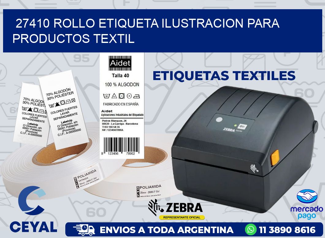 27410 ROLLO ETIQUETA ILUSTRACION PARA PRODUCTOS TEXTIL