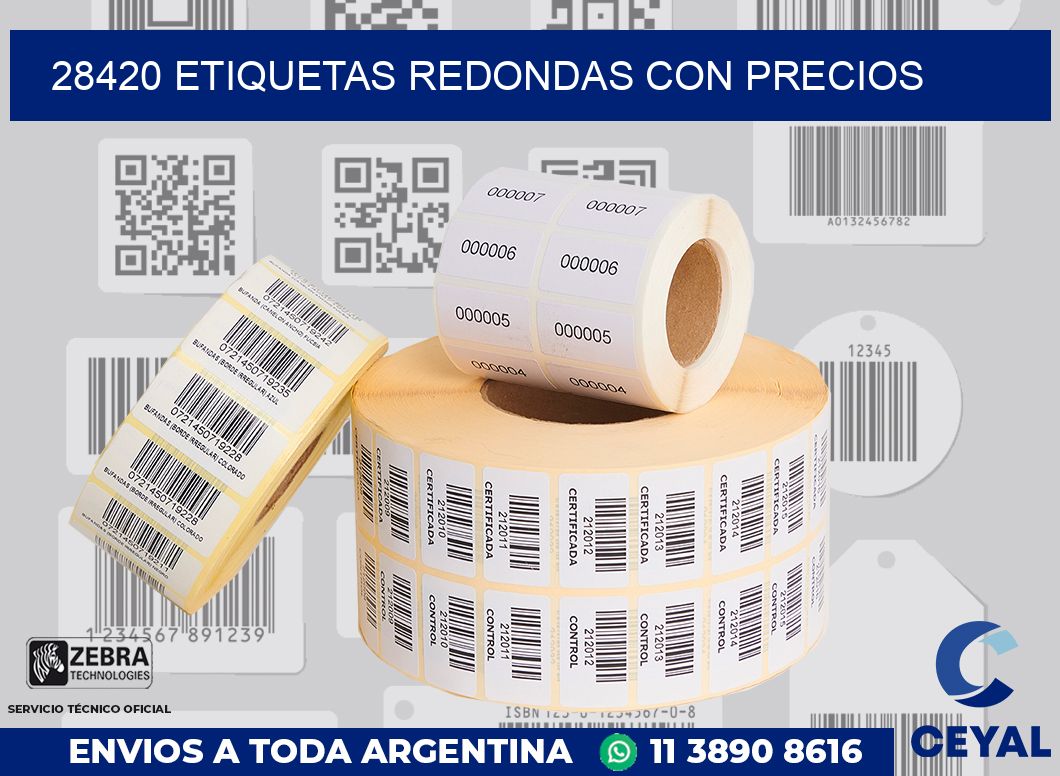 28420 ETIQUETAS REDONDAS CON PRECIOS