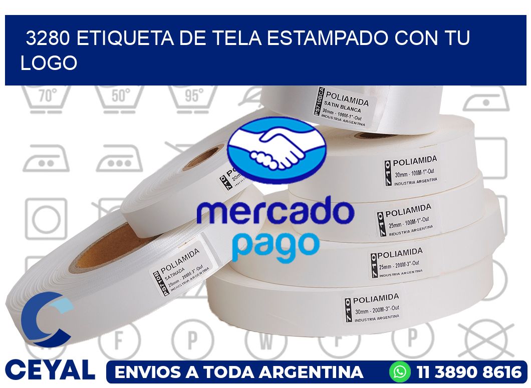 3280 ETIQUETA DE TELA ESTAMPADO CON TU LOGO