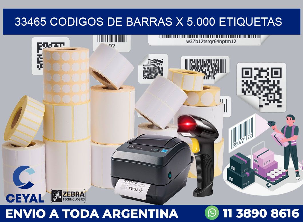 33465 codigos de barras x 5.000 etiquetas