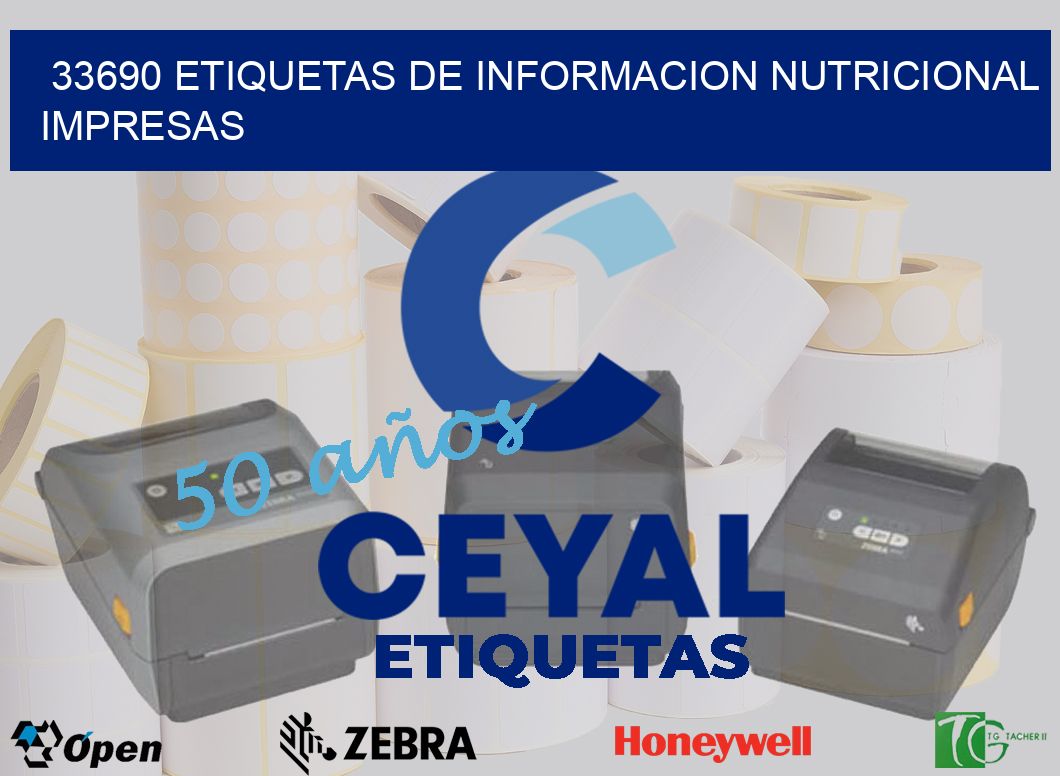 33690 ETIQUETAS DE INFORMACION NUTRICIONAL IMPRESAS