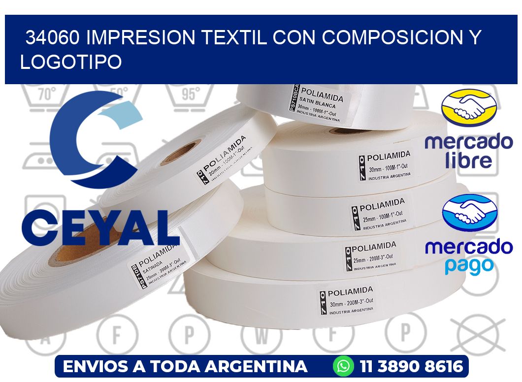 34060 IMPRESION TEXTIL CON COMPOSICION Y LOGOTIPO