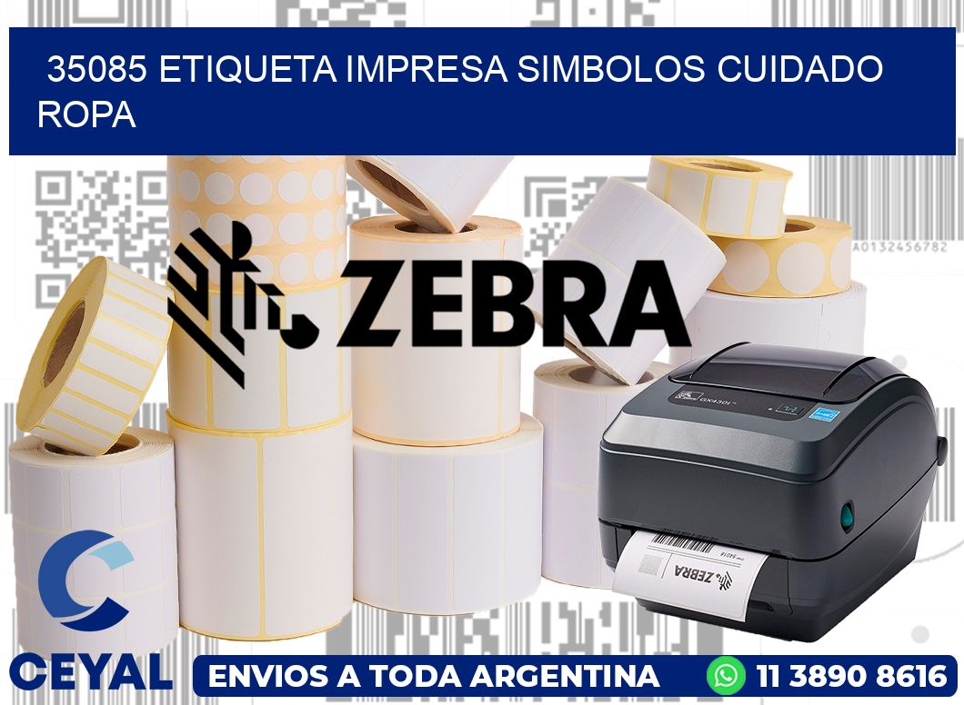 35085 ETIQUETA IMPRESA SIMBOLOS CUIDADO ROPA