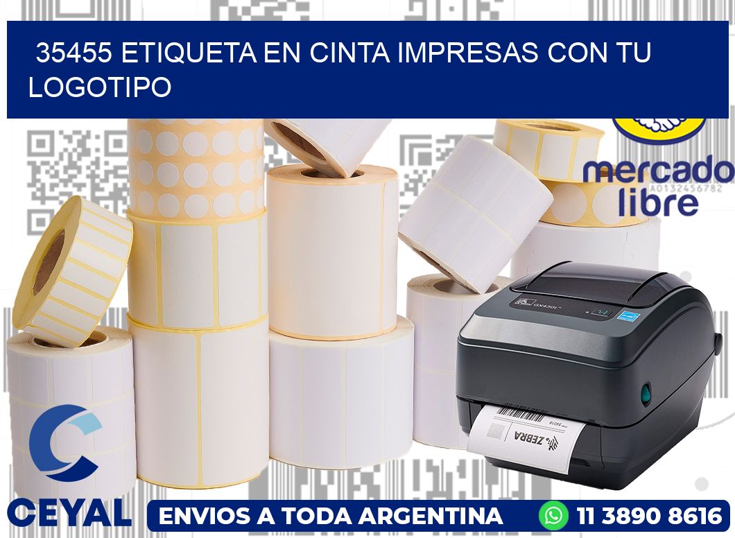 35455 ETIQUETA EN CINTA IMPRESAS CON TU LOGOTIPO