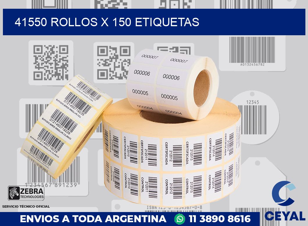 41550 Rollos x 150 etiquetas