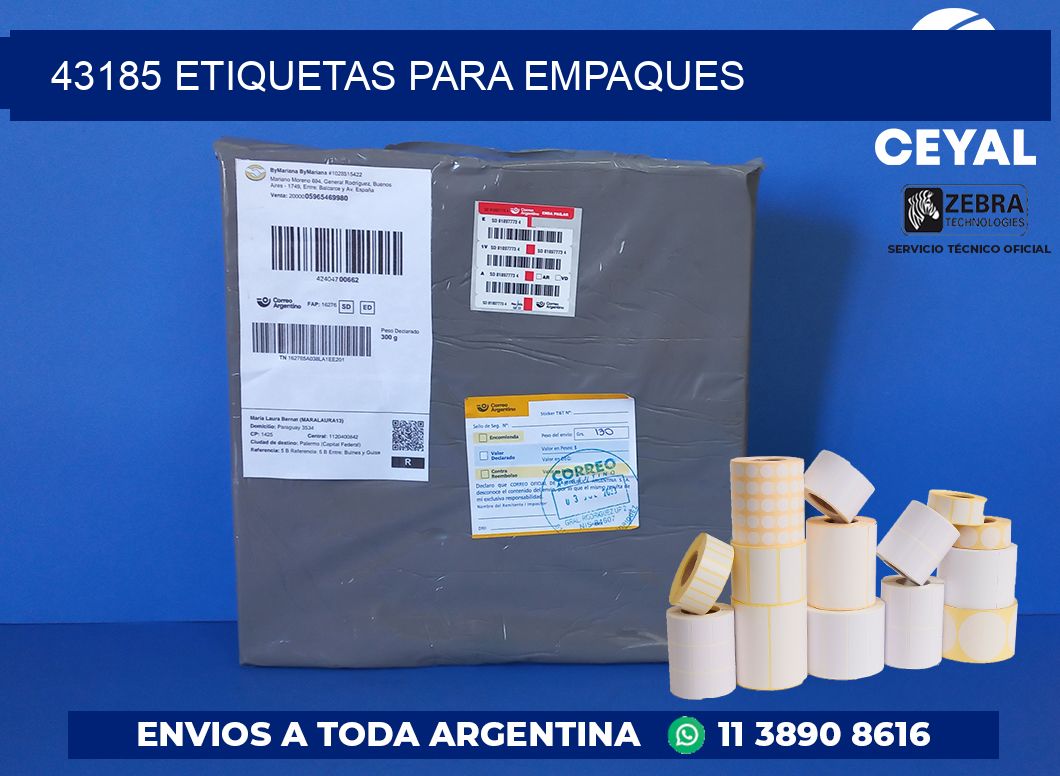 43185 ETIQUETAS PARA EMPAQUES