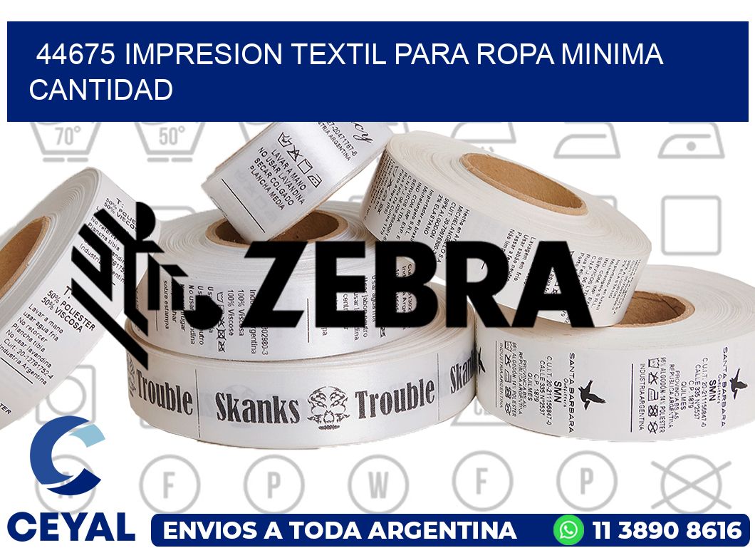 44675 IMPRESION TEXTIL PARA ROPA MINIMA CANTIDAD