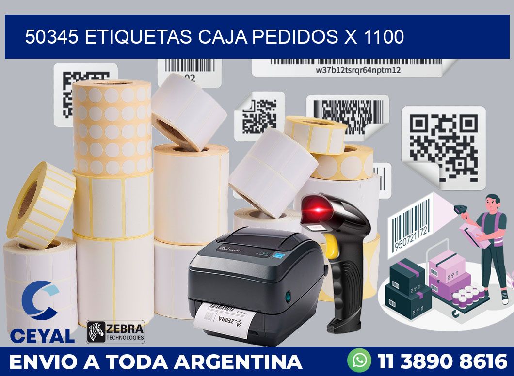 50345 etiquetas caja pedidos x 1100