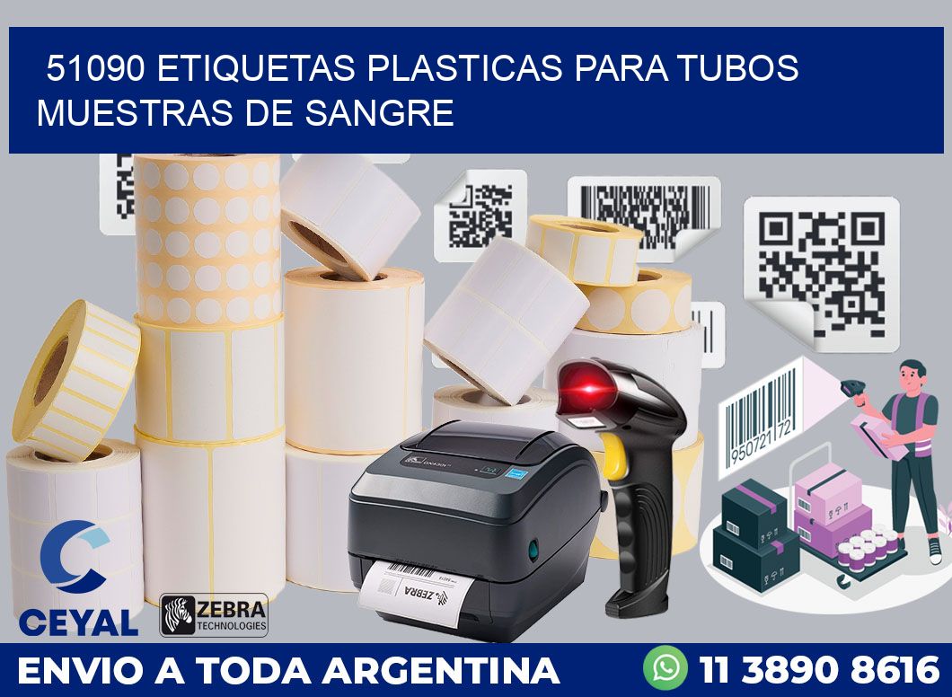 51090 ETIQUETAS PLASTICAS PARA TUBOS MUESTRAS DE SANGRE