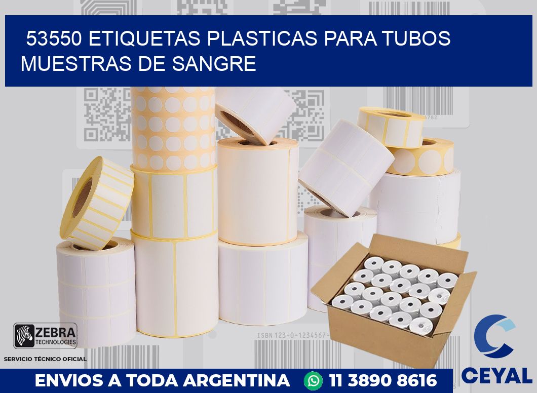 53550 ETIQUETAS PLASTICAS PARA TUBOS MUESTRAS DE SANGRE