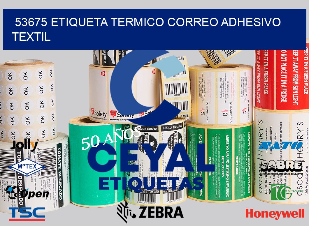 53675 ETIQUETA TERMICO CORREO ADHESIVO TEXTIL