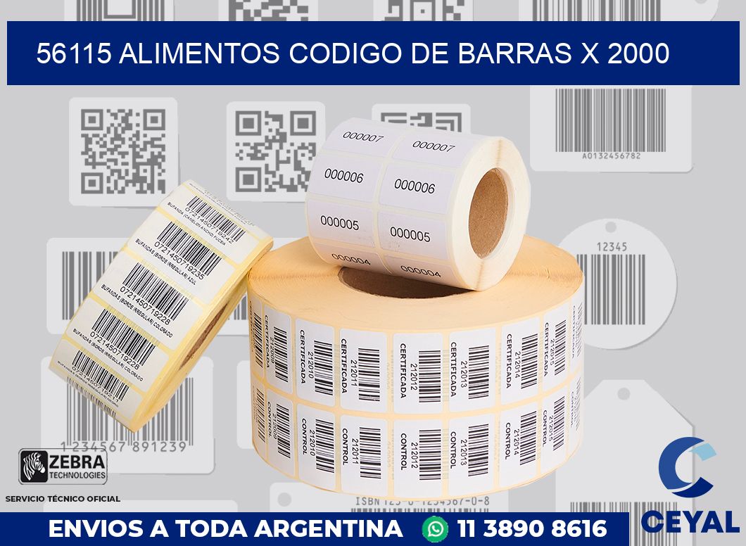 56115 alimentos codigo de barras x 2000