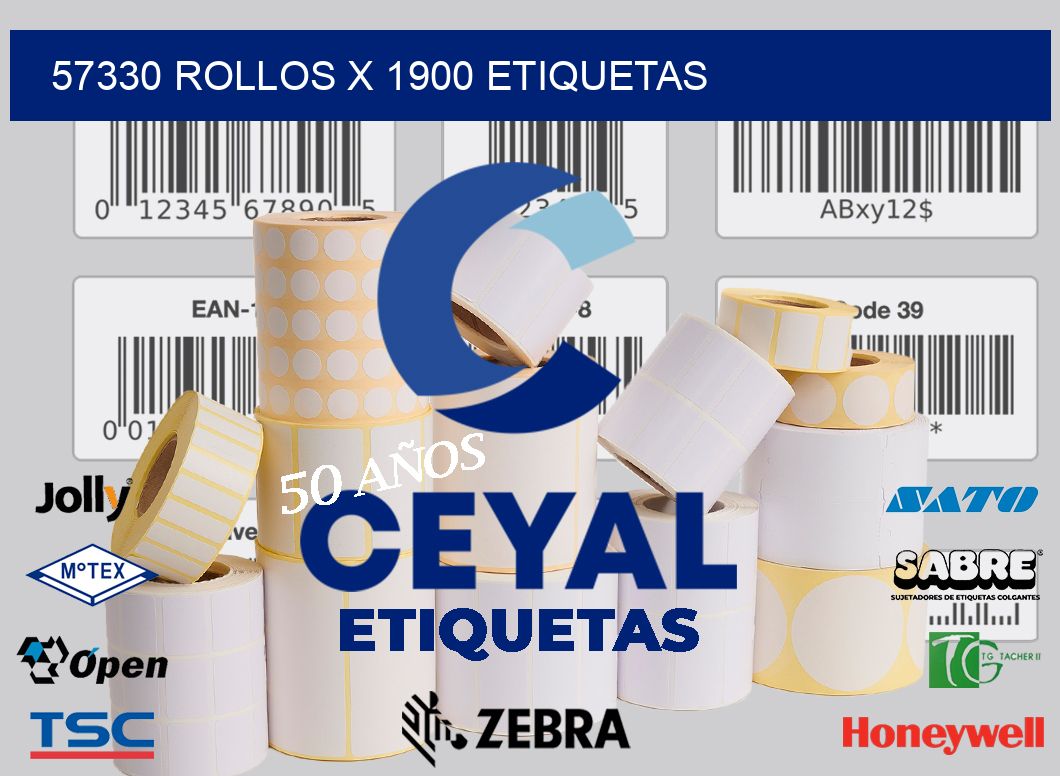 57330 Rollos x 1900 etiquetas