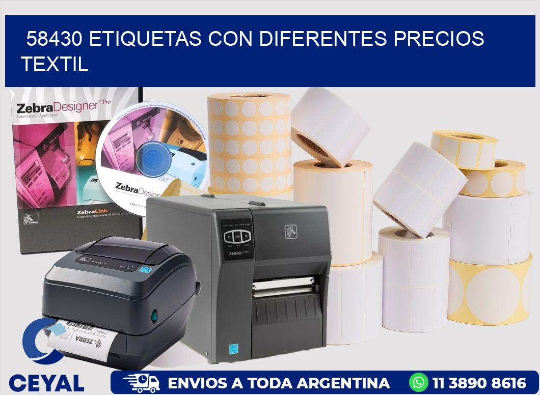 58430 ETIQUETAS CON DIFERENTES PRECIOS TEXTIL