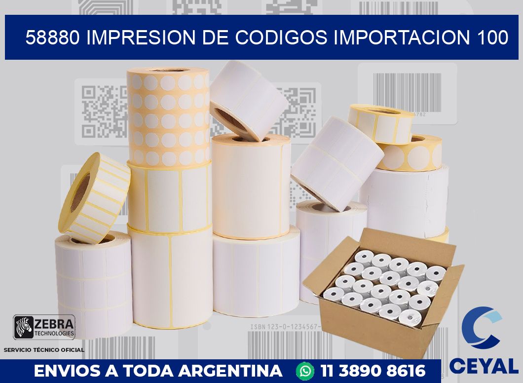 58880 impresion de codigos importacion 100