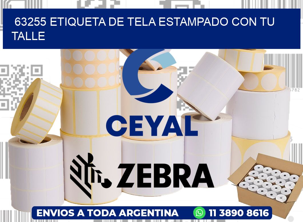 63255 ETIQUETA DE TELA ESTAMPADO CON TU TALLE