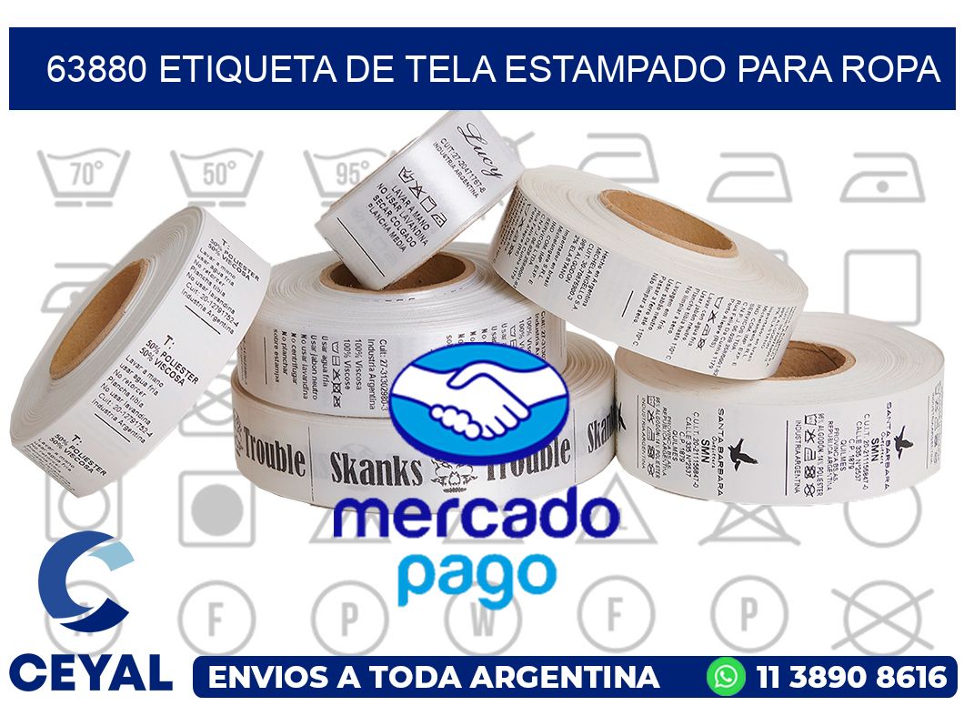 63880 ETIQUETA DE TELA ESTAMPADO PARA ROPA