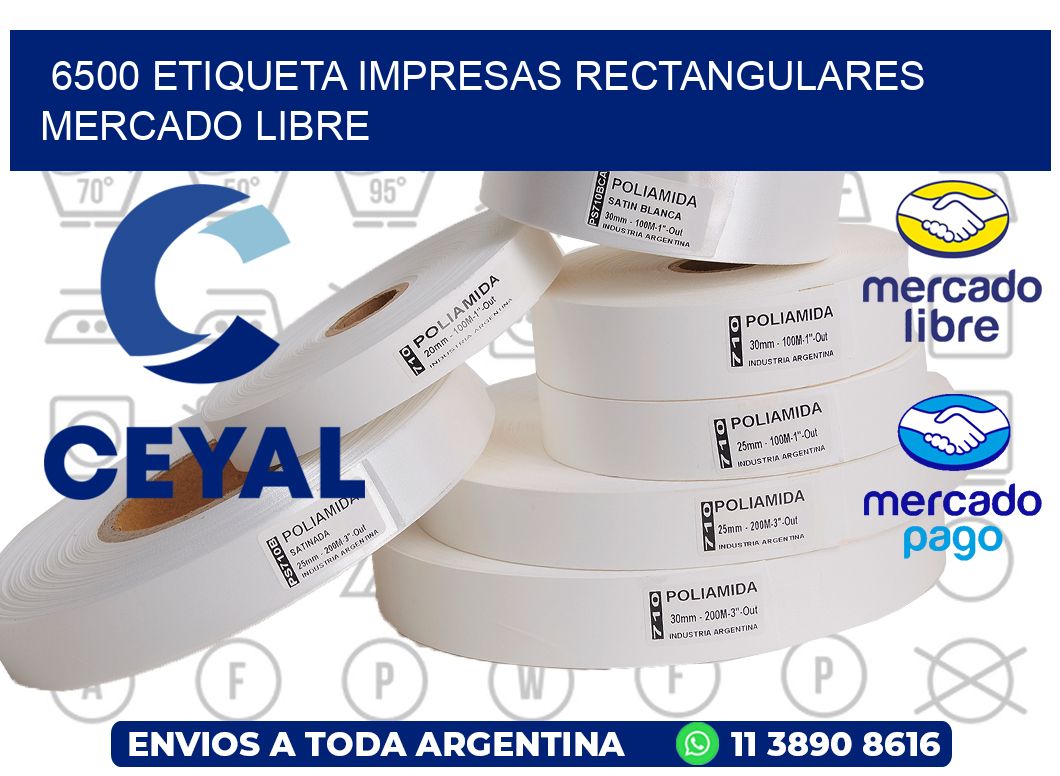 6500 ETIQUETA IMPRESAS RECTANGULARES MERCADO LIBRE